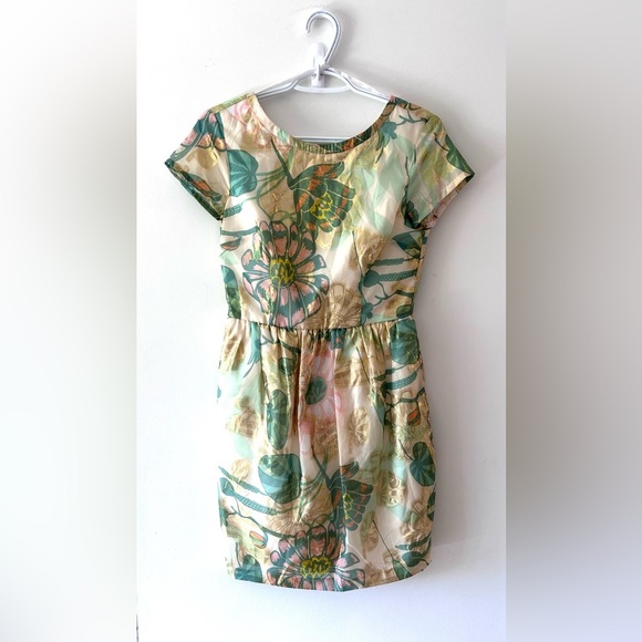 H&M Conscious Floral Metallic Print Lined Dress - Picture 2 of 5